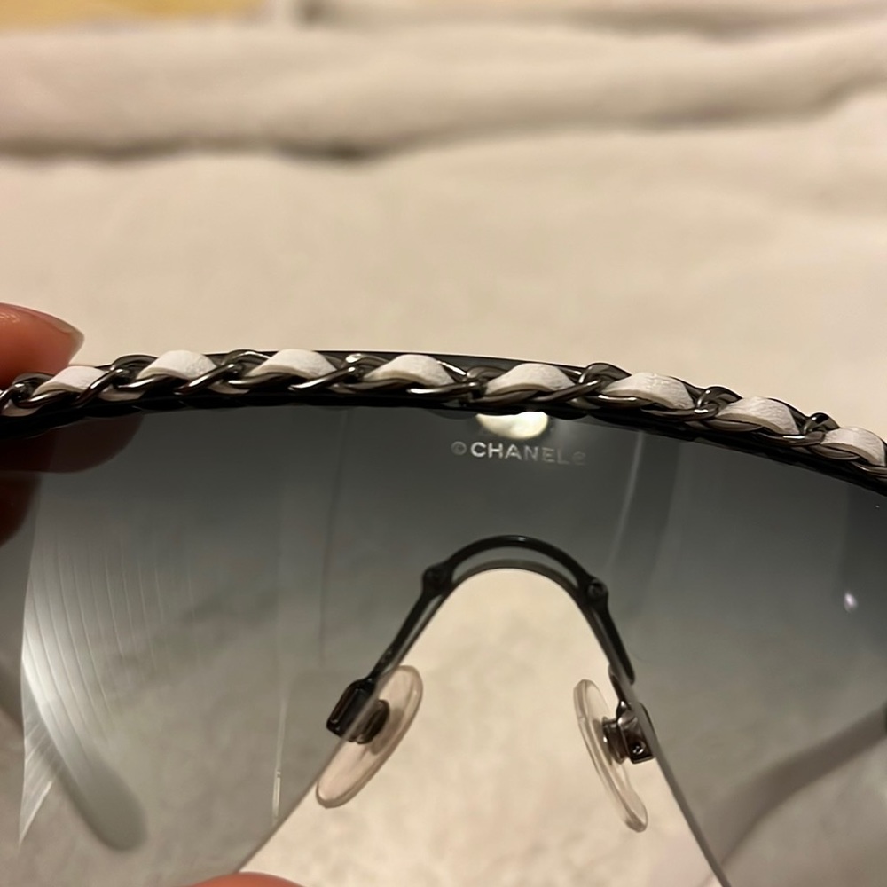 Chanel Rimless Shield Chain Sunglasses RARE - Picture 2 of 7